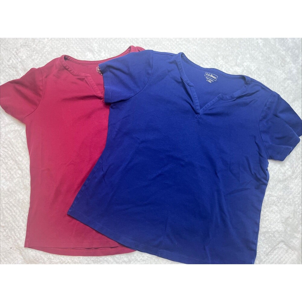 Bundle of 2 L.L.Bean Women’s Splitneck Tunic Tee Size Large Reg
